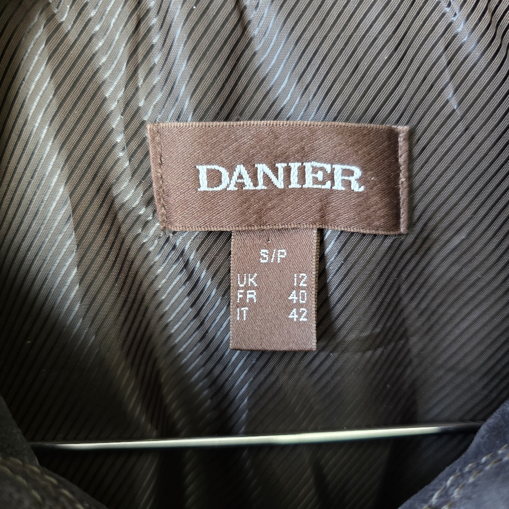 Danier Dark Brown Leather Zip Up Jacket Womens Small - Picture 5 of 12